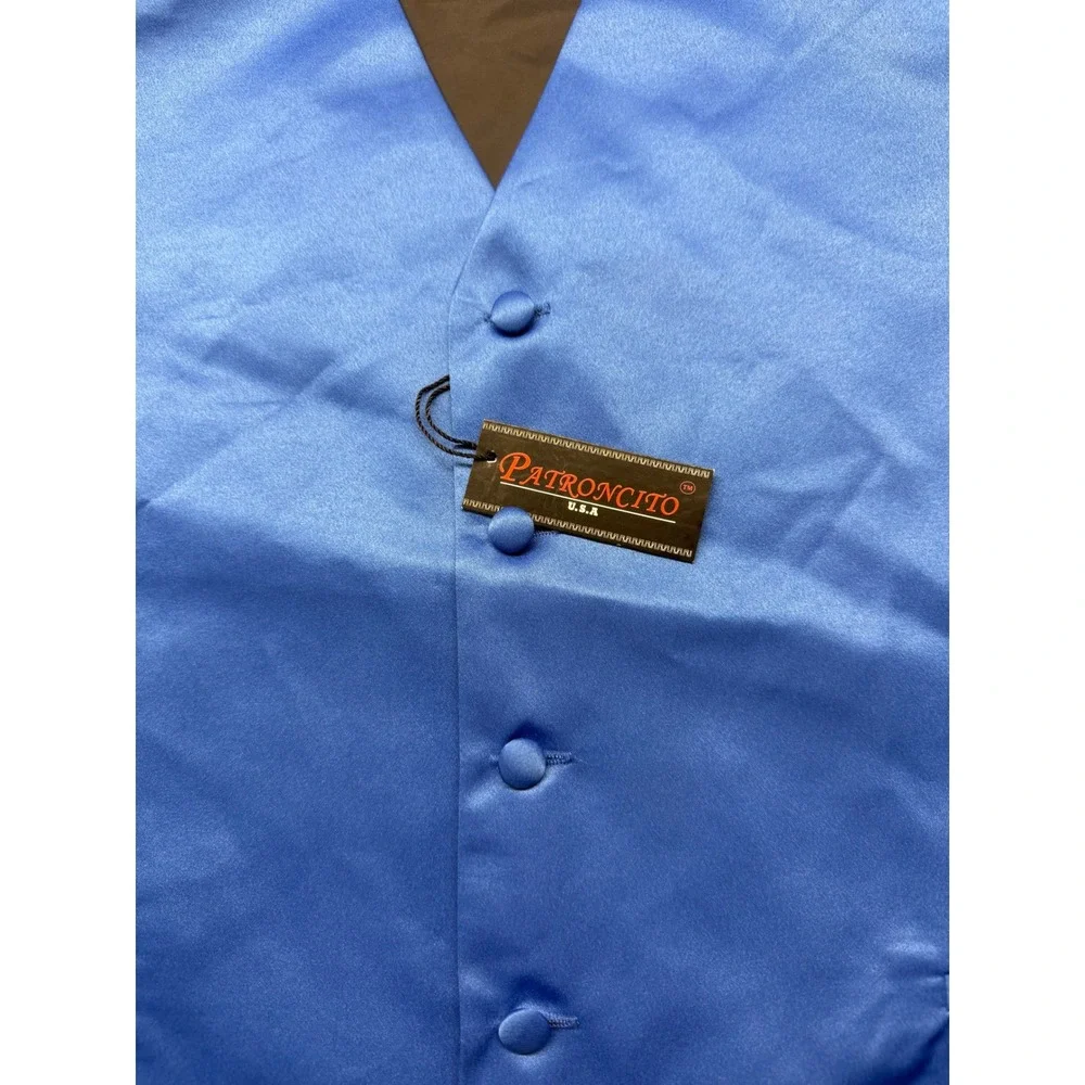 Patroncito Royal Blue Satin Formal Tuxedo Vest Mens XL VS-1010 NWT